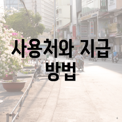 사용처와 지급 방법