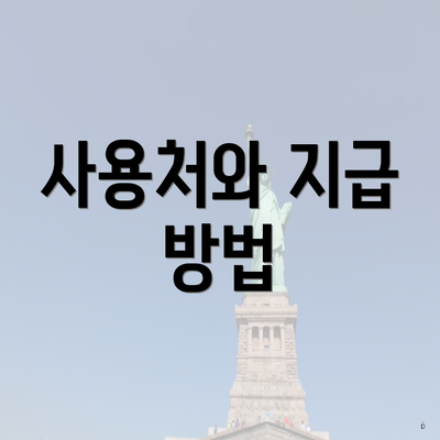 사용처와 지급 방법