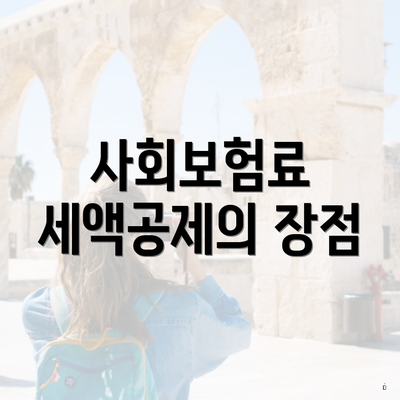 사회보험료 세액공제의 장점