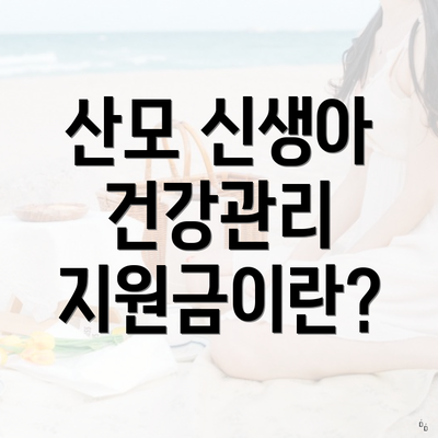 산모 신생아 건강관리 지원금이란?