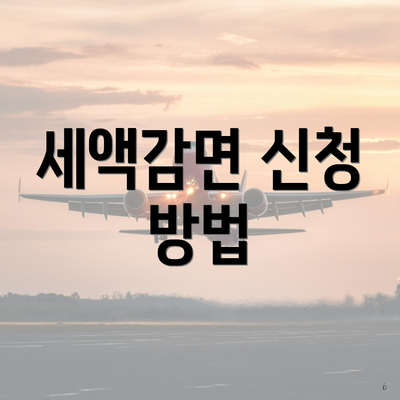 세액감면 신청 방법
