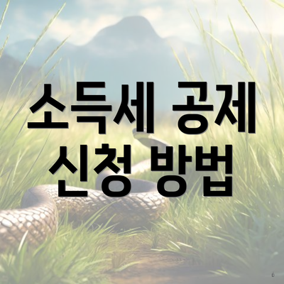소득세 공제 신청 방법