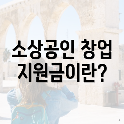 소상공인 창업 지원금이란?