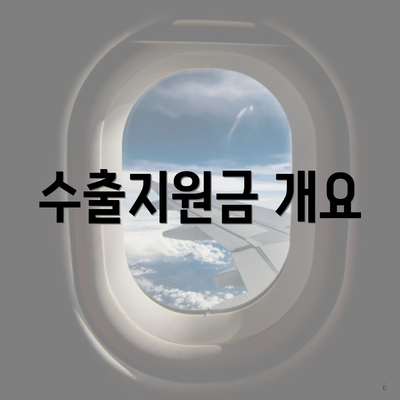 수출지원금 개요