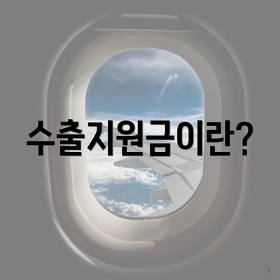 수출지원금이란?