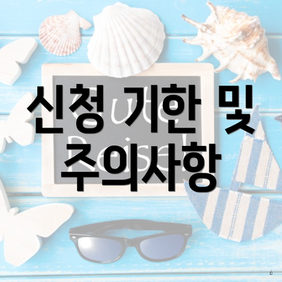 신청 기한 및 주의사항