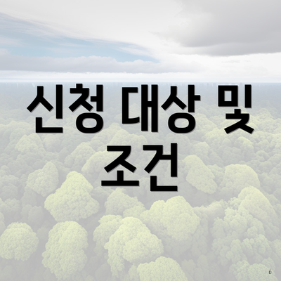 신청 대상 및 조건