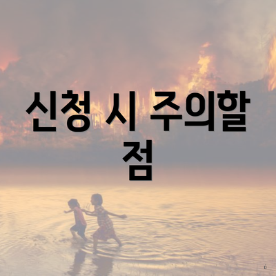 신청 시 주의할 점