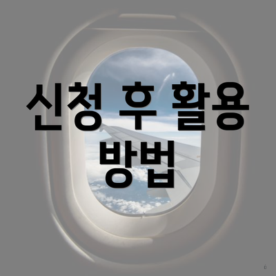 신청 후 활용 방법