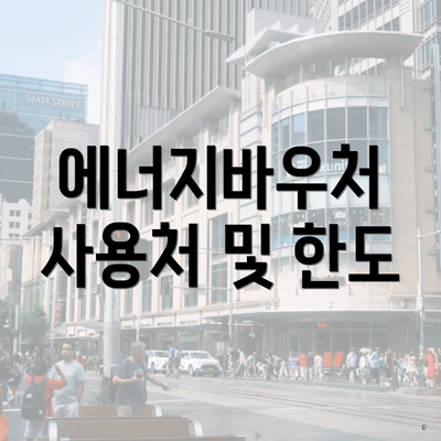 에너지바우처 사용처 및 한도