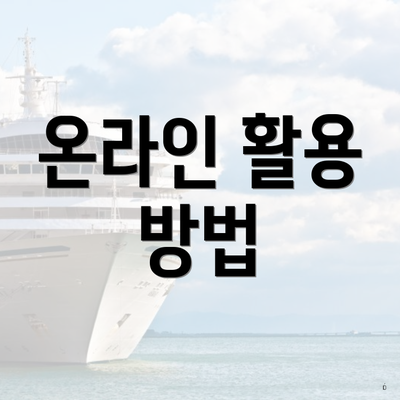 온라인 활용 방법