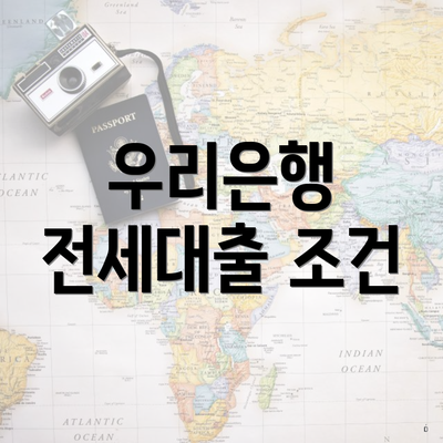 우리은행 전세대출 조건