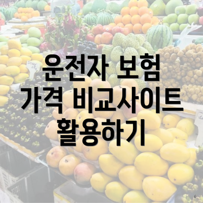 운전자 보험 가격 비교사이트 활용하기