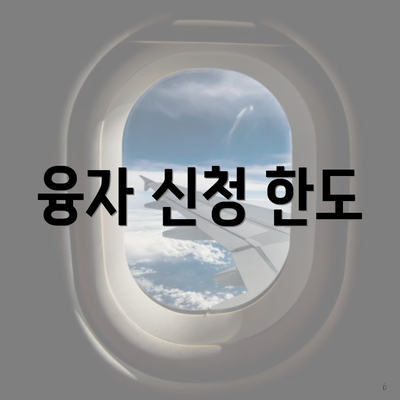 융자 신청 한도