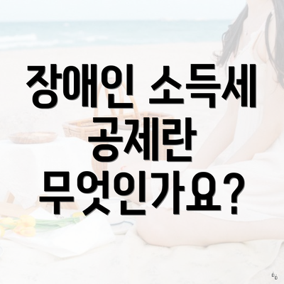 장애인 소득세 공제란 무엇인가요?