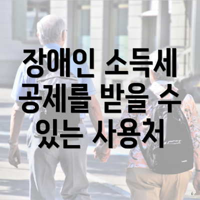 장애인 소득세 공제를 받을 수 있는 사용처