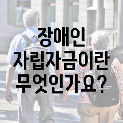 장애인 자립자금이란 무엇인가요?