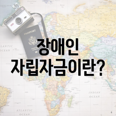 장애인 자립자금이란?