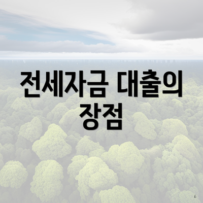 전세자금 대출의 장점