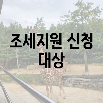 조세지원 신청 대상