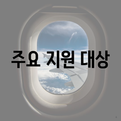 주요 지원 대상