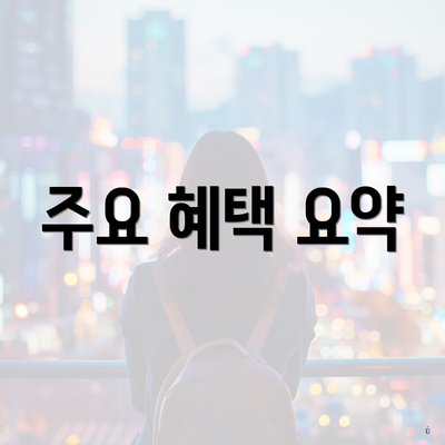 주요 혜택 요약