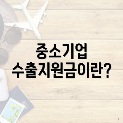 중소기업 수출지원금이란?