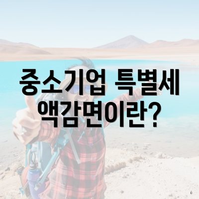 중소기업 특별세액감면이란?