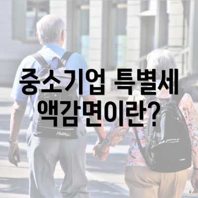 중소기업 특별세액감면이란?