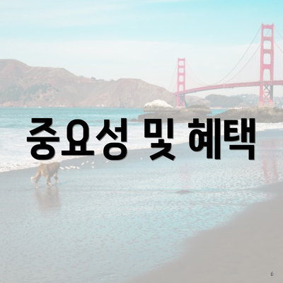 중요성 및 혜택