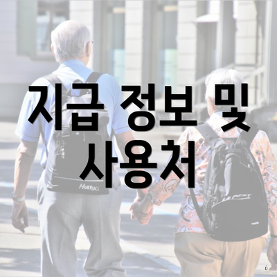 지급 정보 및 사용처