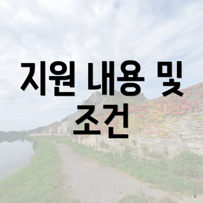 지원 내용 및 조건