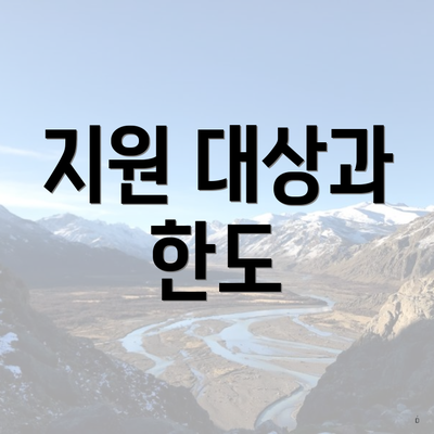 지원 대상과 한도