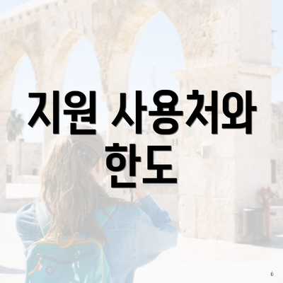지원 사용처와 한도