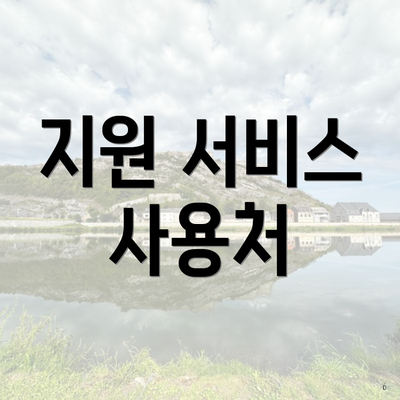 지원 서비스 사용처