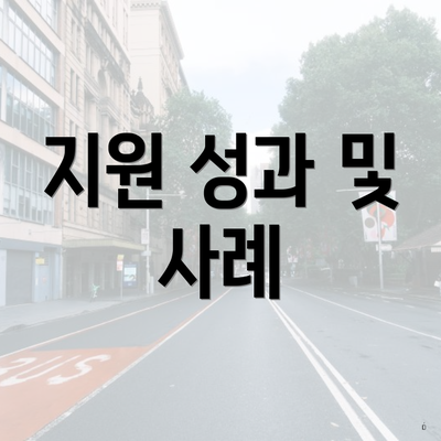 지원 성과 및 사례