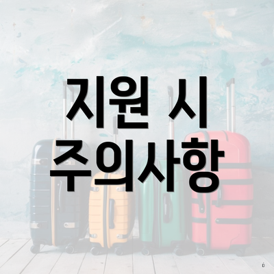 지원 시 주의사항
