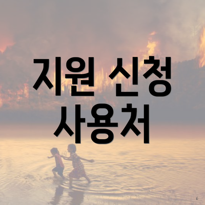 지원 신청 사용처