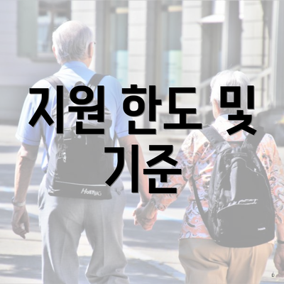 지원 한도 및 기준