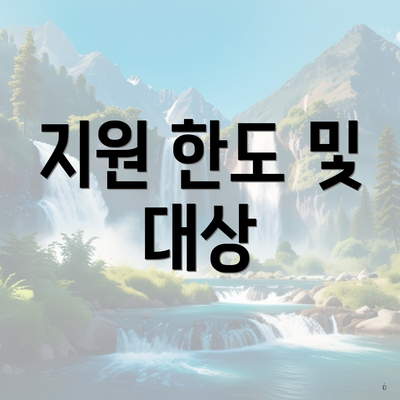 지원 한도 및 대상