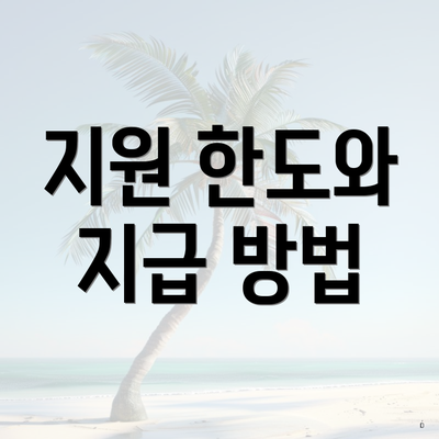지원 한도와 지급 방법