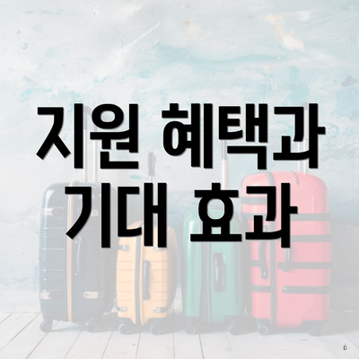 지원 혜택과 기대 효과
