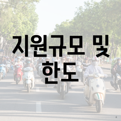 지원규모 및 한도