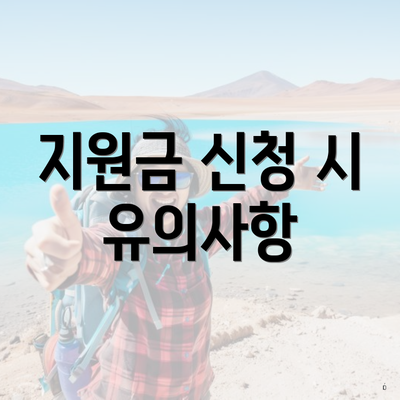 지원금 신청 시 유의사항