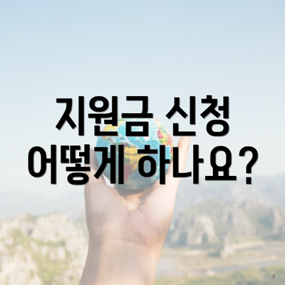지원금 신청 어떻게 하나요?