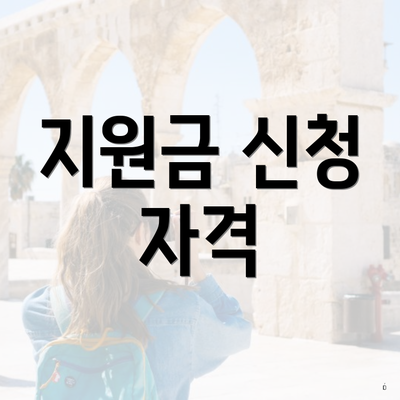 지원금 신청 자격