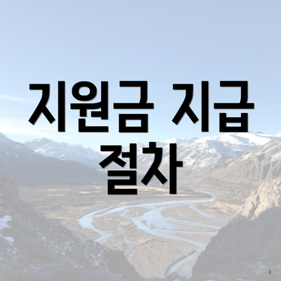 지원금 지급 절차