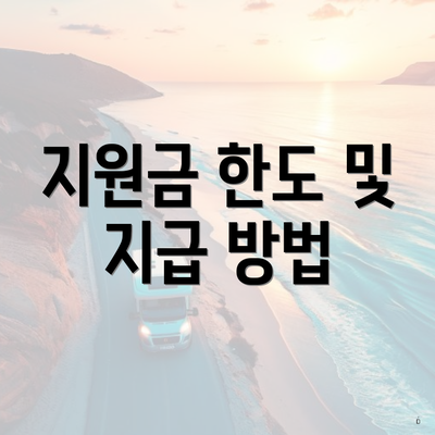지원금 한도 및 지급 방법