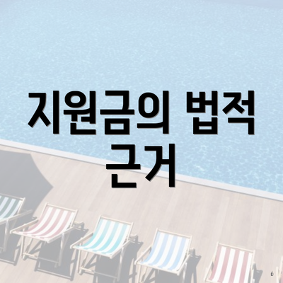 지원금의 법적 근거