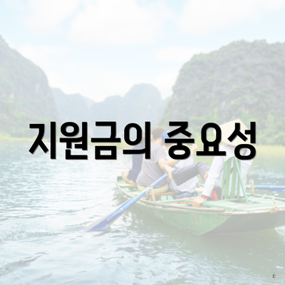 지원금의 중요성